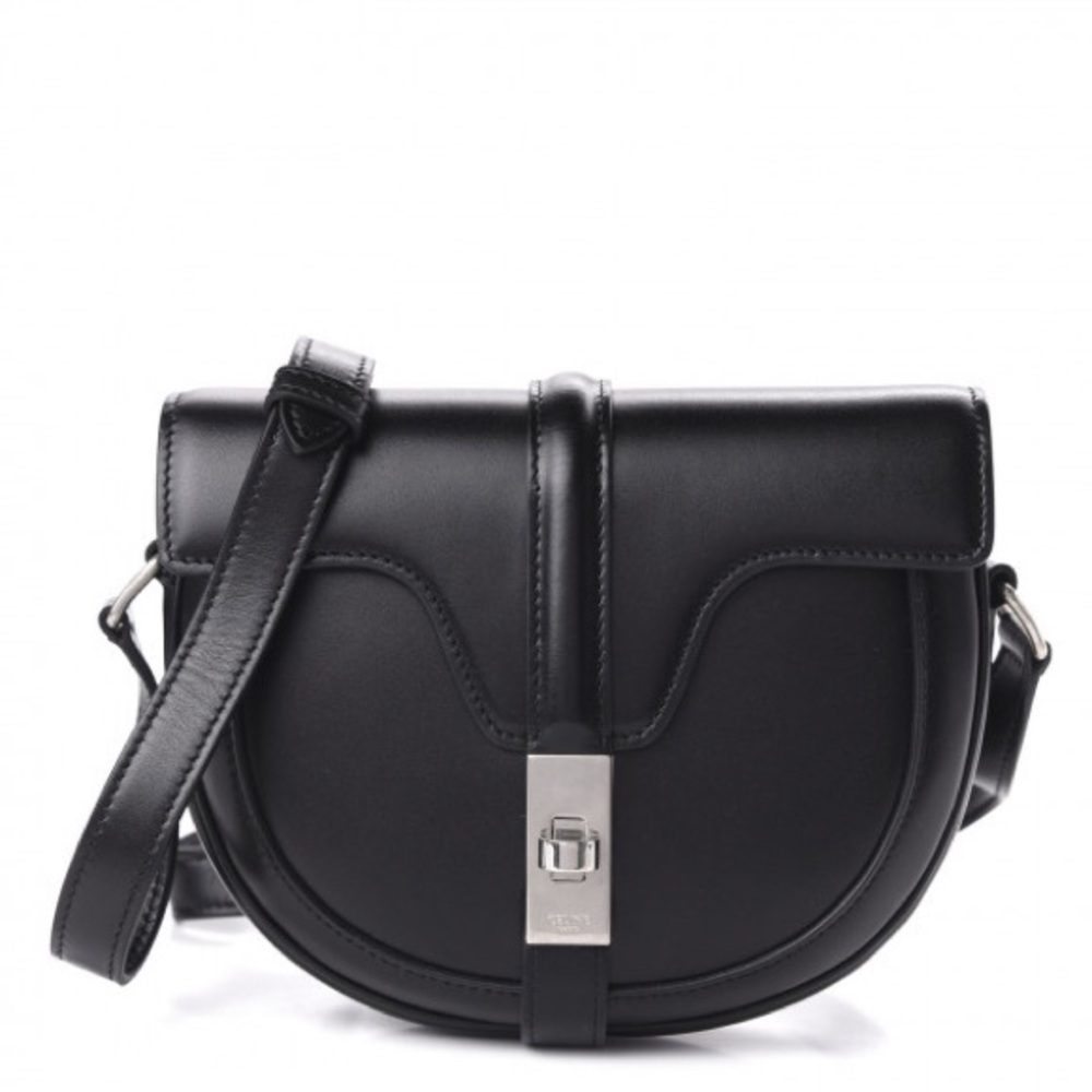 Celine Black Besace Small Crossbody Bag with Silver Hardware